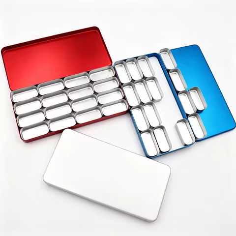 1PC 12/16 Cells Autoclave Disinfection Endo Files Holder Box Aluminium Alloy Divider Box Dental Ster