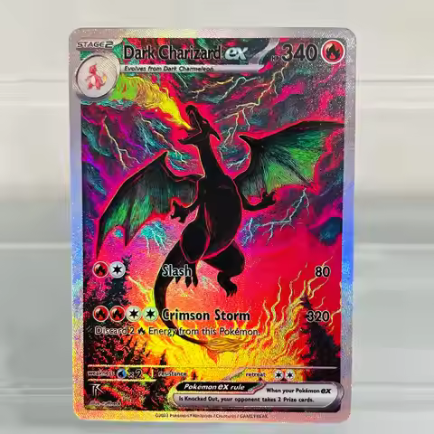 Pokemon Dark Charizard ex English Card Holographic Foil DIY Premium Anime Collection Card
