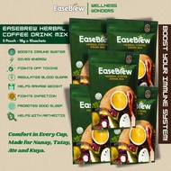 5 Pouch EaseBrew Herbal Coffee Mix 10 Sachets x 18 Grams 100 Percent Organic with Stevia