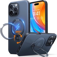 TORRAS Upgraded 360° Spin Magnetic Stand for iPhone 16 Pro Max Case Fit for MagSafe Military Grade P