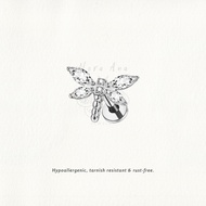 Nora Ana Dragonfly Zircon Wings Threaded Stud Flatback Earring Titanium ASTM-F136 Surgical Implant G