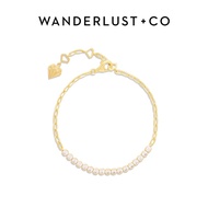 Wanderlust + Co Pave 14K Gold Vermeil Bezel Tennis Chain Bracelet 14K Gold / Rhodium Plated Hypoalle