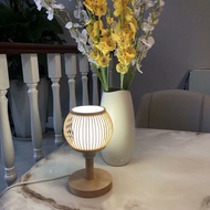 【September】 Bamboo table lamp new Chinese lighting fixtures modern bedroom bedside lamp bamboo woven