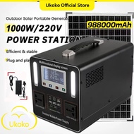 1000W/220V Power Station 988000MAH Solar Generator Emergency Backup Power Pack Outdoor Camping Power