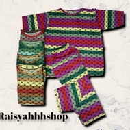 Baju set wanita lengan pendek seluar panjang