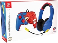 PDP AIRLITE Wired Headset &amp; REMATCH Wired Controller Bundle: Mario Dash For Nintendo Switch, Nintendo Switch - OLED Model