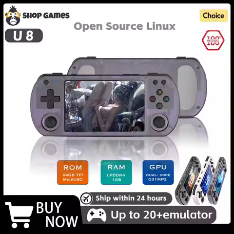 NEW Open Source U8 Retro Handheld Video Game Console Linux System 4.0 Inch IPS Screen Portable Pocke