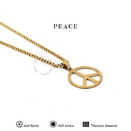 Emrys PEACE + TNT liontin set Real Titanium Anti Karat Kalung Pria Wanita