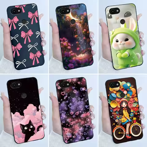 For Google Pixel 3 3a XL Case Cute Rabbit Black Soft TPU Silicone Cover for Pixel 3 XL Phone Cases P