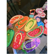 selipar perempuan selipar wanita Cartoon Creative Fruit Watermelon Carrot Flip-Flops