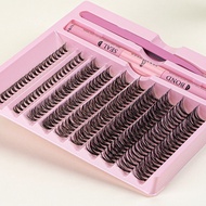 200 Eyelash Clusters DIY Eyelash Set 30D 40D 50D Eyelash Extension Makeup Tool with Glue and Tweezer