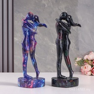 Valentine's Day Kiss Water Transfer Gift Ornaments Crafts Home Starry Sky Hug Resin Couple Creative 