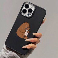 Case for iPhone 7plus 8 7 8plus 6plus 14 15 X XR XS MAX 12Promax 12 13Promax 15Promax 11 11Promax14Promax 13 Bread Bear Metal Photo Frame Drop Protection Soft Case