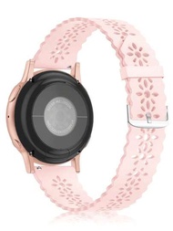 1 件男式女式粉紅時尚鏤空運動矽膠錶帶適用於三星華為小米 Amazfit 手錶通用 20 毫米 22 毫米智慧手錶替換腕帶