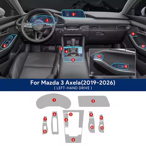For Mazda 3 BP 2019 2020 2021 2022 2023 2024 2025 2026 Mazda3 Axela Center Console Gear Transparent