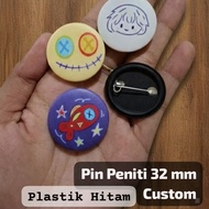 Custom 32mm Black Pin Custom 32mm Black Pin Printing/