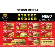 STICKER MENU STALL BURGER