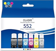 635ML 552 Ink for Epson ET-8550 ET-8500, 6 Pack 522 Ink Refill Bottles for Epson Ecotank Printer, Pigment Ink Refill for Epson 8550 Printer, No Sublimation Ink(135ML*Photo Black,100ML*C/Y/M/GY/BK)
