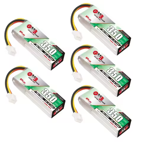 5PCS GNB 350mAh 2S 7.6V 70C LiHV Lipo Battery PH2.0 Plug For 1:28 RC Car Rear Drive Drift Mini-Z Bla