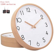 Literary Clock Solid Wood Design Silent Clock Wooden Wall Clock Simple Nordic Scan Wood