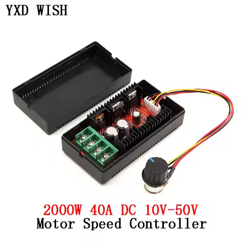 2000W 40A DC Motor Speed Controller DC 12V 24V PWM HHO RC Car Fan Speed Regulator Adjustable Power C