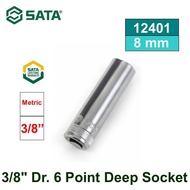 MATA Sata 12401 - 12415 3/8" Dr. 6 Point Long Socket Bit Socket Wrench 8 – 22 mm / 3/8" Drive 6-Poin