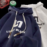 LUCKY BLACK Hoodie SweatshirtJacket in many colors, Unisex Loose Form - f.s.shop68