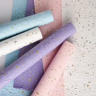 READY STOCK EzWrap.my Gold & Silver Foil Stone Texture  Pattern Floral Wrapping Paper Florist Bungku