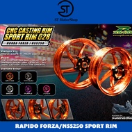 RAPIDO NSS250 Sport Rim 628 Front 350*15 Rear 400*14 Depan Belakang Forza 250 CNC Casting Rim