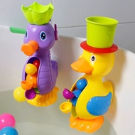 Cute baby bath toys, Duck Sea horse Dolphin water spray toys, newborn bath water cart, suitable for baby 6+ months old