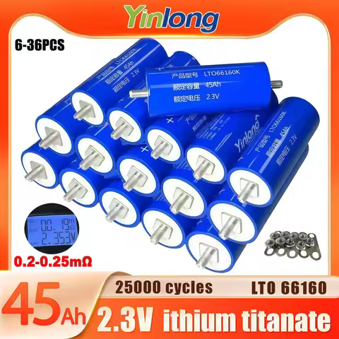 Original yinlong 45Ah 2.3V lithium titanate battery DIY 12V 24V 48V LTO 66160 solar storage RV car a