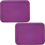 Pyrex 7210-PC 3-Cup Thistle Purple Plastic Food Storage Replacement Lid, Made in USA - 2 Pack