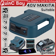 OEM USB Adapter 40V Makita Li-ion Battery USB Type-C Port Portable Battery Holder Belt Buckle