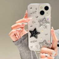 3D Glitter Foil Star Iphone Case Compatible for IPhone 11 14 Pro Max 13 Pro Max 12 IPhone X XS XS Max IPhone 7 8 Plus Soft TPU Back Cover