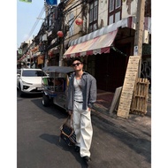 Oversize Natural Cotton Plaid SHIRT / Wood Element - SHIN SHIRT