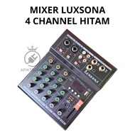 Luxsona 4 Channel Black Audio Mixer with USB Bluetooth and MP3 Player