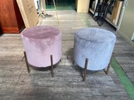 吉田二手傢俱❤全新絨布金腳圓凳 圓型椅凳 沙發矮凳 小椅子 化妝椅 圓椅