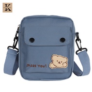 koreafashionshop(KR1803) กระเป๋าสะพายข้างใบเล็ก น้องหมี