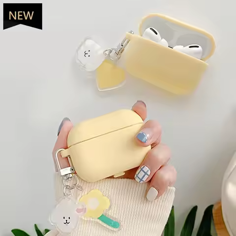 Cute bear Case For apple airpod 4 Case airpod pro 2 cover Luxury Lace Flower Silicone earphone cover