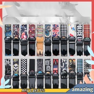 [AMA] Adjustable Electric Guitar Strap With Guitar Picks Holders Lanyard Colorful Printed Bass Shoul