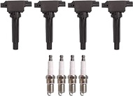 ENA Set of 4 Ignition Coil and Spark Plug Compatible with Mazda 3 6 CX-3 CX-5 MX-5 Miata 2.0L 2.5L