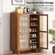 6 Layers Bamboo Shoe Cabinet Arch Rattan shoe cabinet Multifunctiona wood Shoe Cabinet