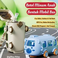 Bear Car Children's Drinking Water Bottle 500 Viral BottleML Free Long Strap Bus Bottle • Yugi • Kid