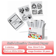 Nhãn dán nhiệt cho máy in Phomemo M02/M02Pro/M02S/M03/M03AS/M04S/M04AS 50mm*35m 3 cuộn/hộp