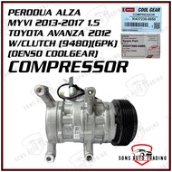 (437230-0050) PERODUA ALZA/MYVI 2011-2017 1.5/TOYOTA AVANZA 2012 A/C COMPRESSOR (0050) WITH CLUTCH (