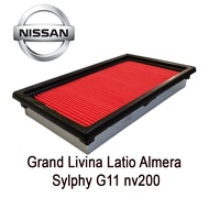 Air filter Nissan Grand Livina Latio 1.6/1.8 Almera 1.5 N17 Sylphy G11 nv200 (16546-ED500)