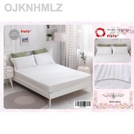 【newreadystock】❁CADAR “PROYU” 100% Cotton 3 in 1 Hotel Style Single Tone High Quality Fitted Bedsheet (Queen/King)