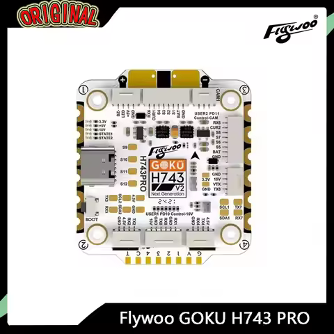 Flywoo GOKU H743 PRO 55A 32Bit 128K 30*30 Stack H743 PRO Flight Controller with G55M AM32 4in1 ESC P