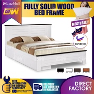 Queen / King Size Fully Solid Wood Bed Frame/ Wooden Bedframe / Wooden Bed Bed / Adult Bedframe / La