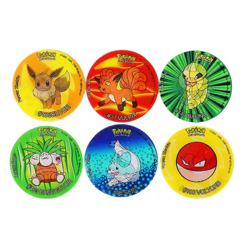 28-56Pcs 3D Flip Pokemon ZA Mega Evolution Tazos Complete Set Lenticular Round Pogs Eco Plastic 4cm 